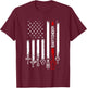 American Flag with Bartender men father T-Shirt - T-Shirt | Maroon