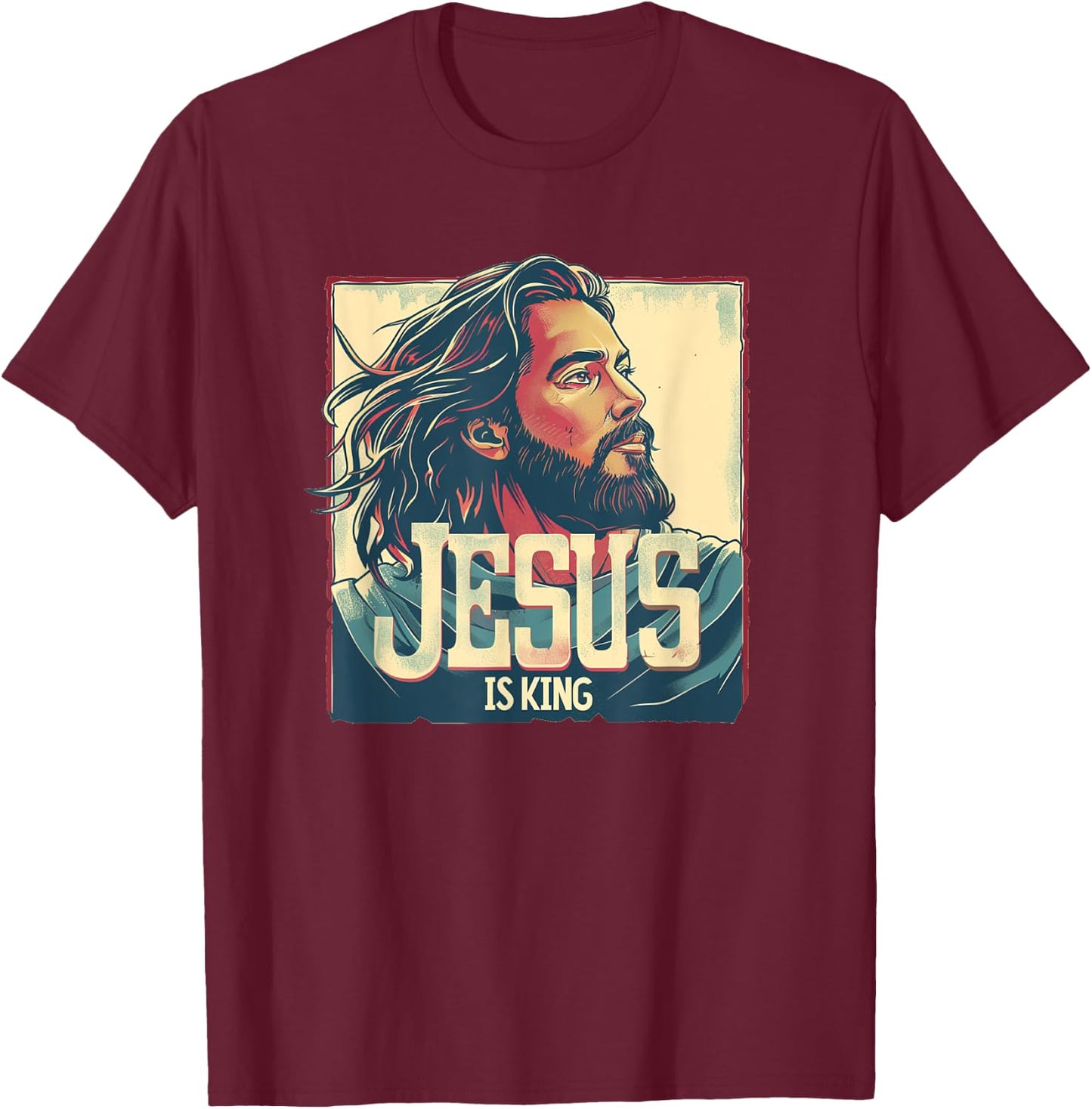 Jesus is King Statement Outfit T-Shirt - T-Shirt | Maroon