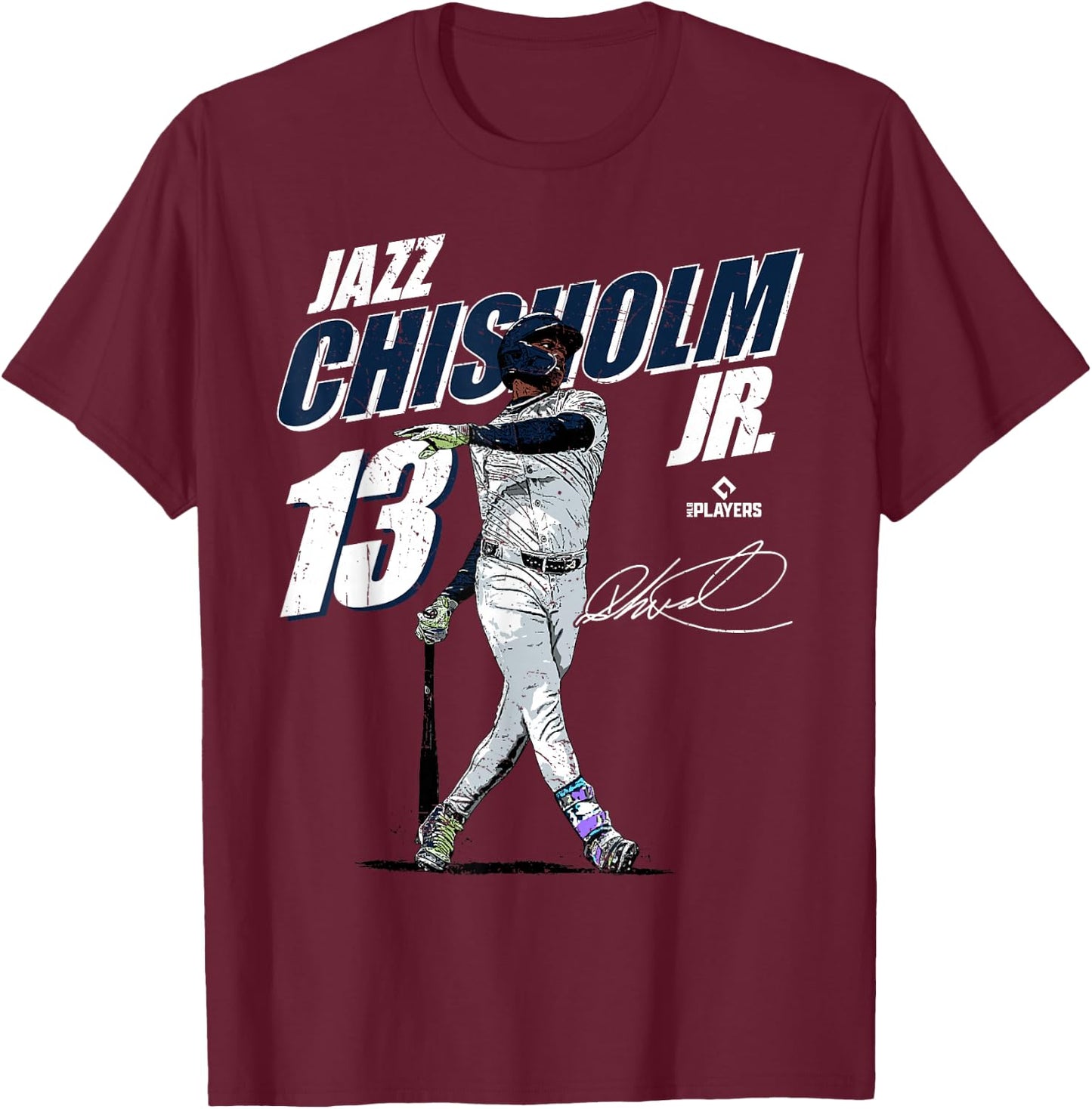License Champs Jazz Chisholm -Adults, -Kids Baseball Fan Blue Small Modern Sports Team Themed Classic Fit Lightweight T-Shirt - T-Shirt | Maroon
