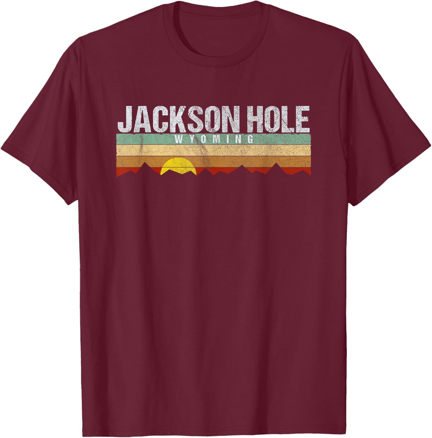 Vintage Jackson Hole Wyoming Retro T-Shirt - T-Shirt | Maroon
