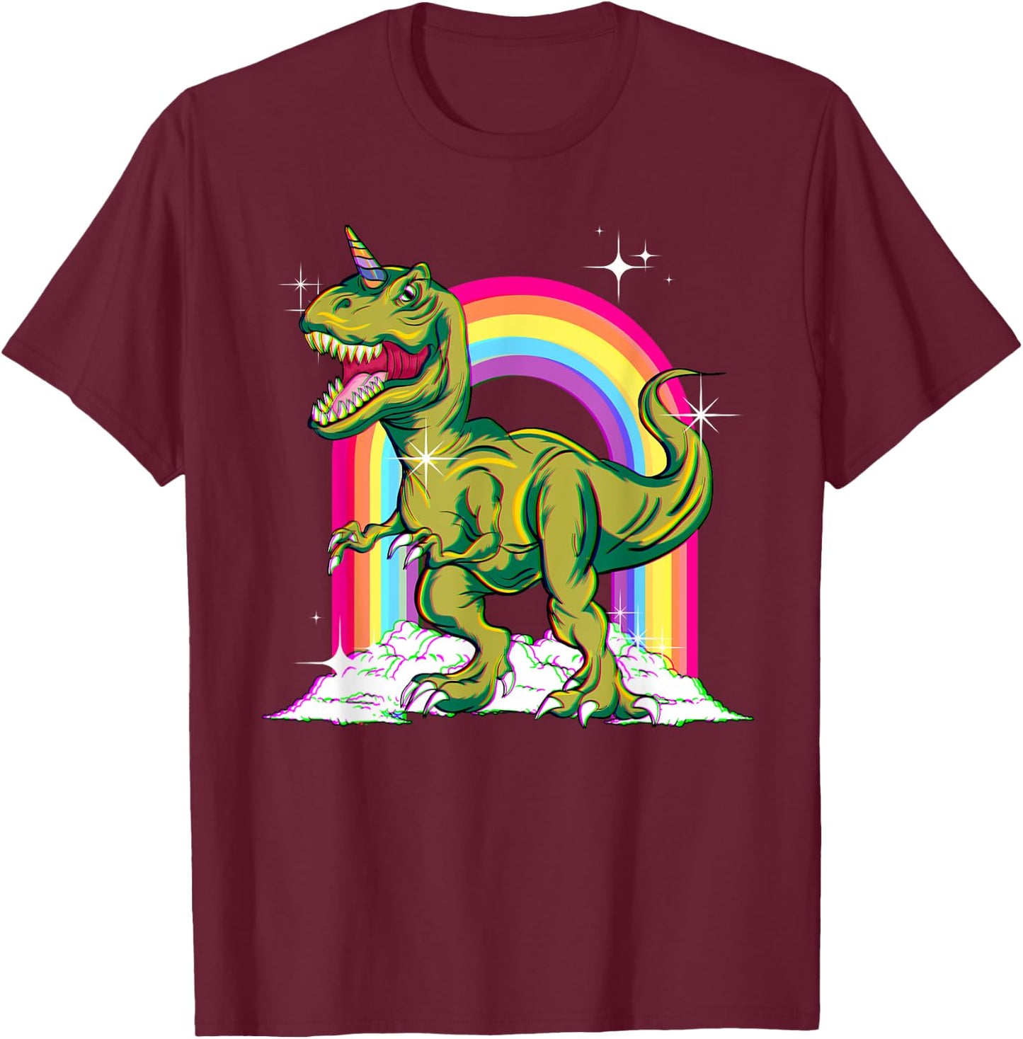 Dinocorn Half Dinosaur Half Unicorn Fans Children Adults T-Shirt - T-Shirt | Maroon
