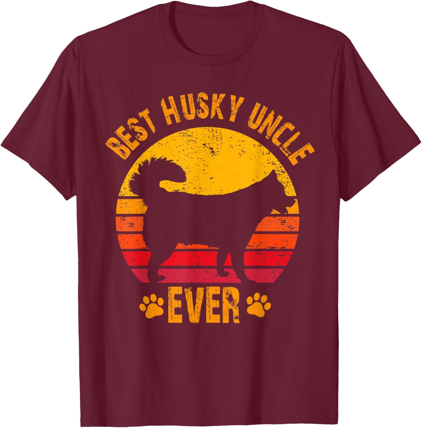 Best Husky Uncle Ever Funny Gift Uncle T-Shirt - T-Shirt | Maroon