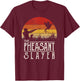 Vintage Sunset Retro Style Pheasant Hunting Pheasant Slayer T-Shirt - T-Shirt | Maroon