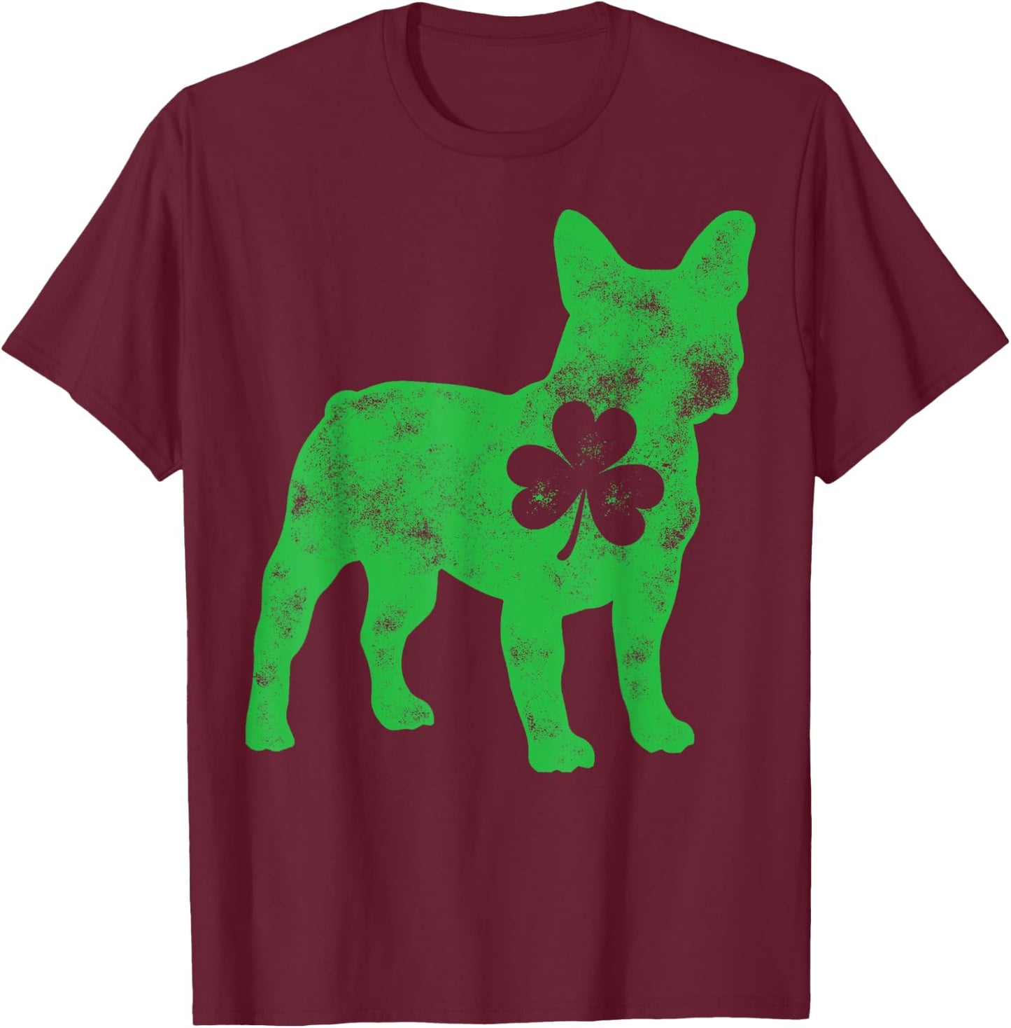 French Bulldog St Patricks Day Boys Men Dog Shamrock Gift T-Shirt - T-Shirt | Maroon