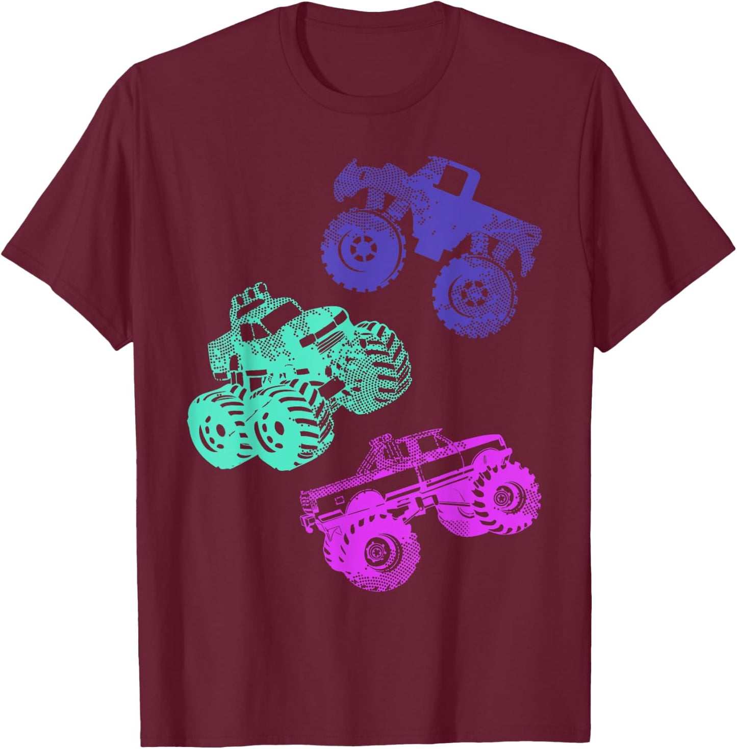 Girls Like Monster Trucks Too Women Monster Truck T-Shirt - T-Shirt | Maroon