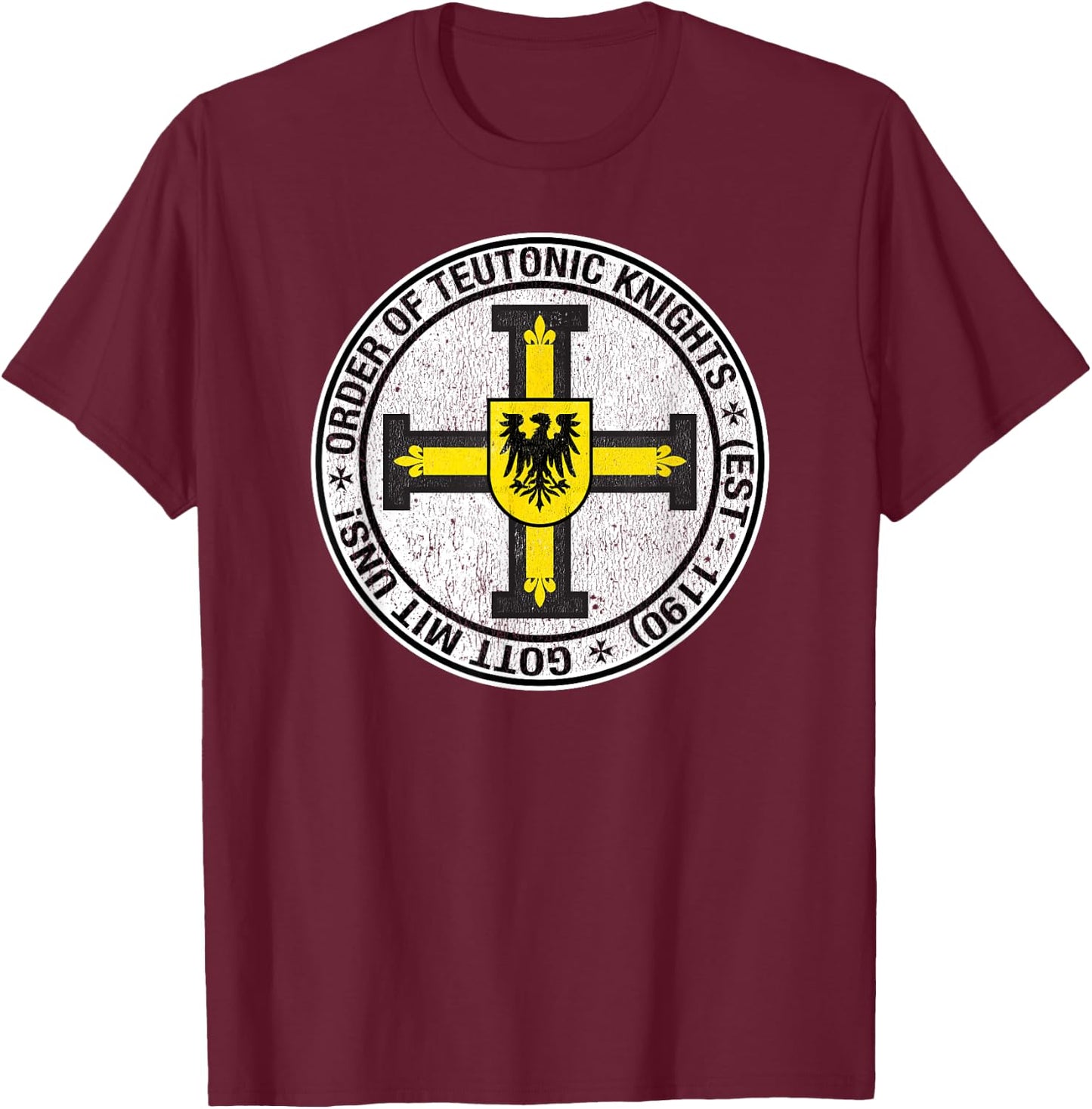 Order of the Knights Teutonic Coat of Arms T-Shirt - T-Shirt | Maroon