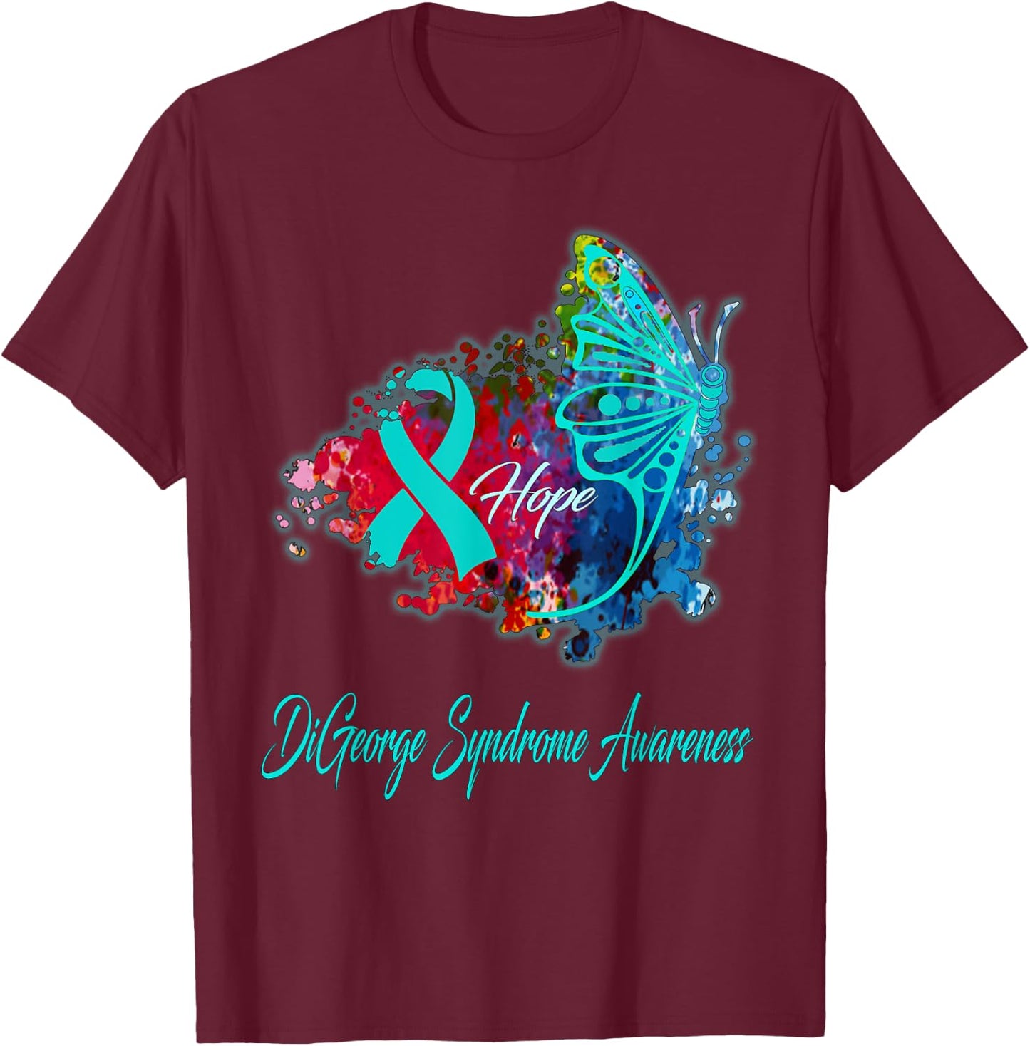 DiGeorge Syndrome Awareness Designs DiGeorge Syndrome Awareness - -Adults, Black, Small T-Shirt - T-Shirt | Maroon