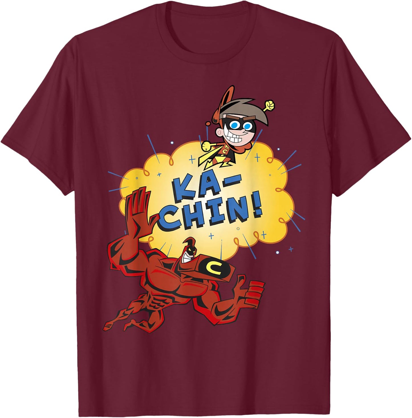 The Fairly OddParents Crimson Chin And Cleft Ka-Chin T-Shirt - T-Shirt | Maroon