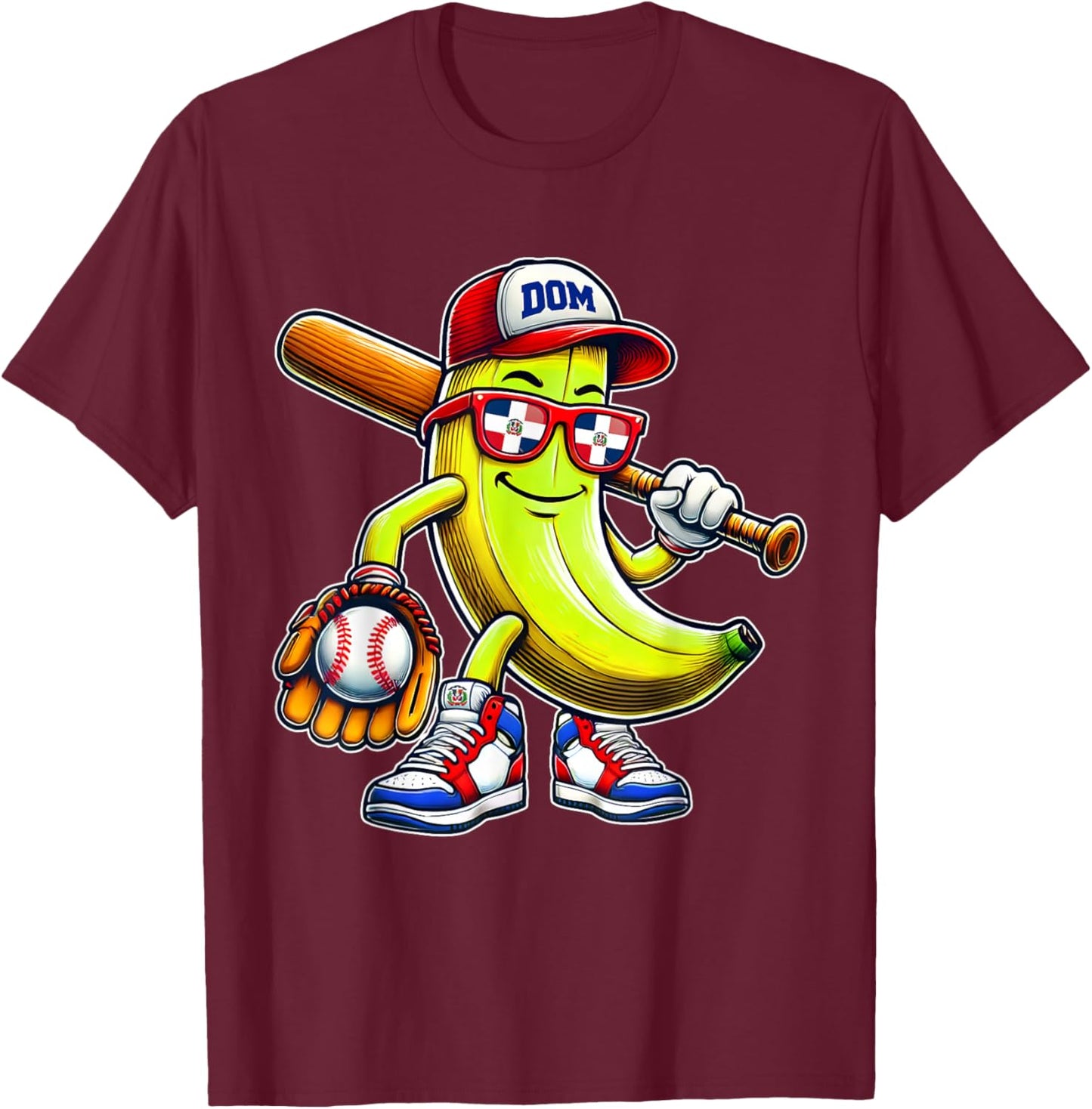 Dominican Republic Platano Baseball DR Flag Kids Toddlers T-Shirt - T-Shirt | Maroon
