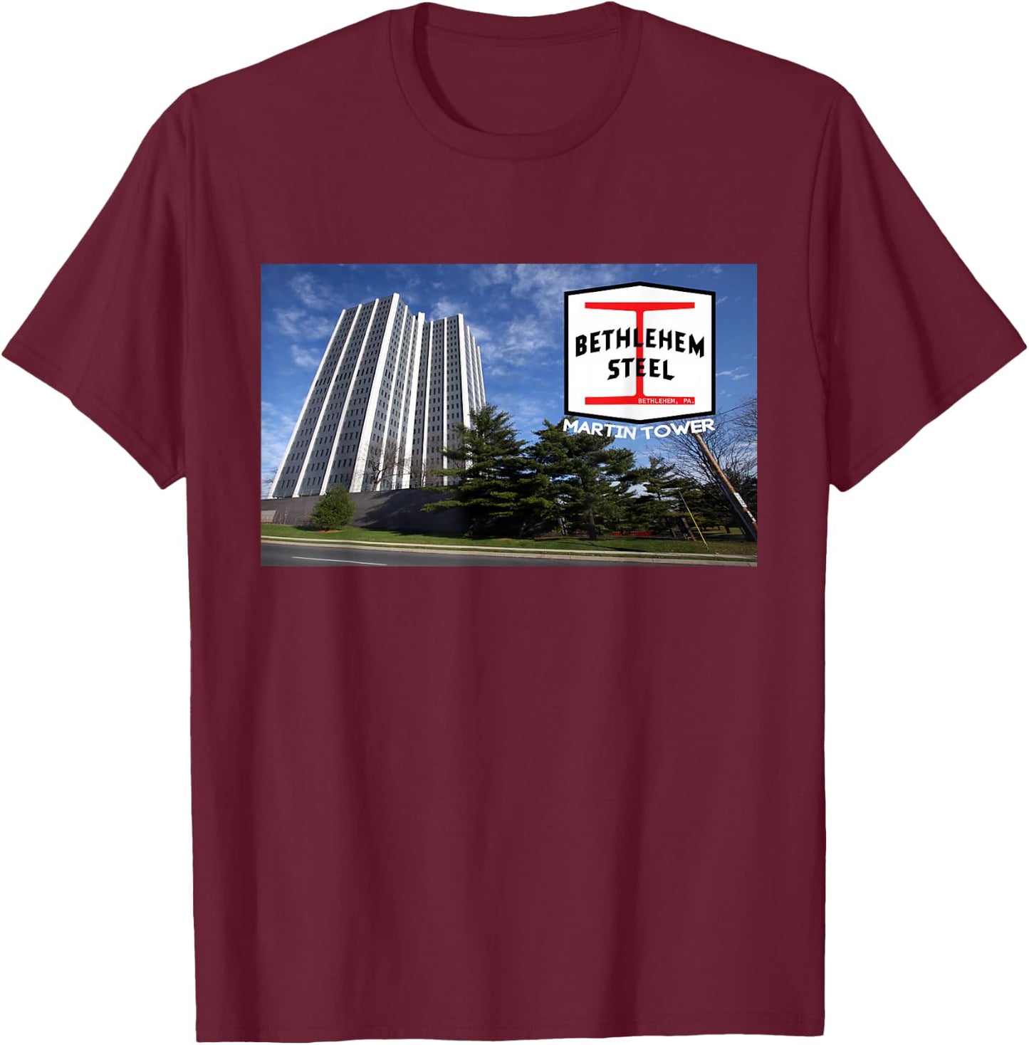 Bethlehem Steel Martin Tower T-Shirt - T-Shirt | Maroon