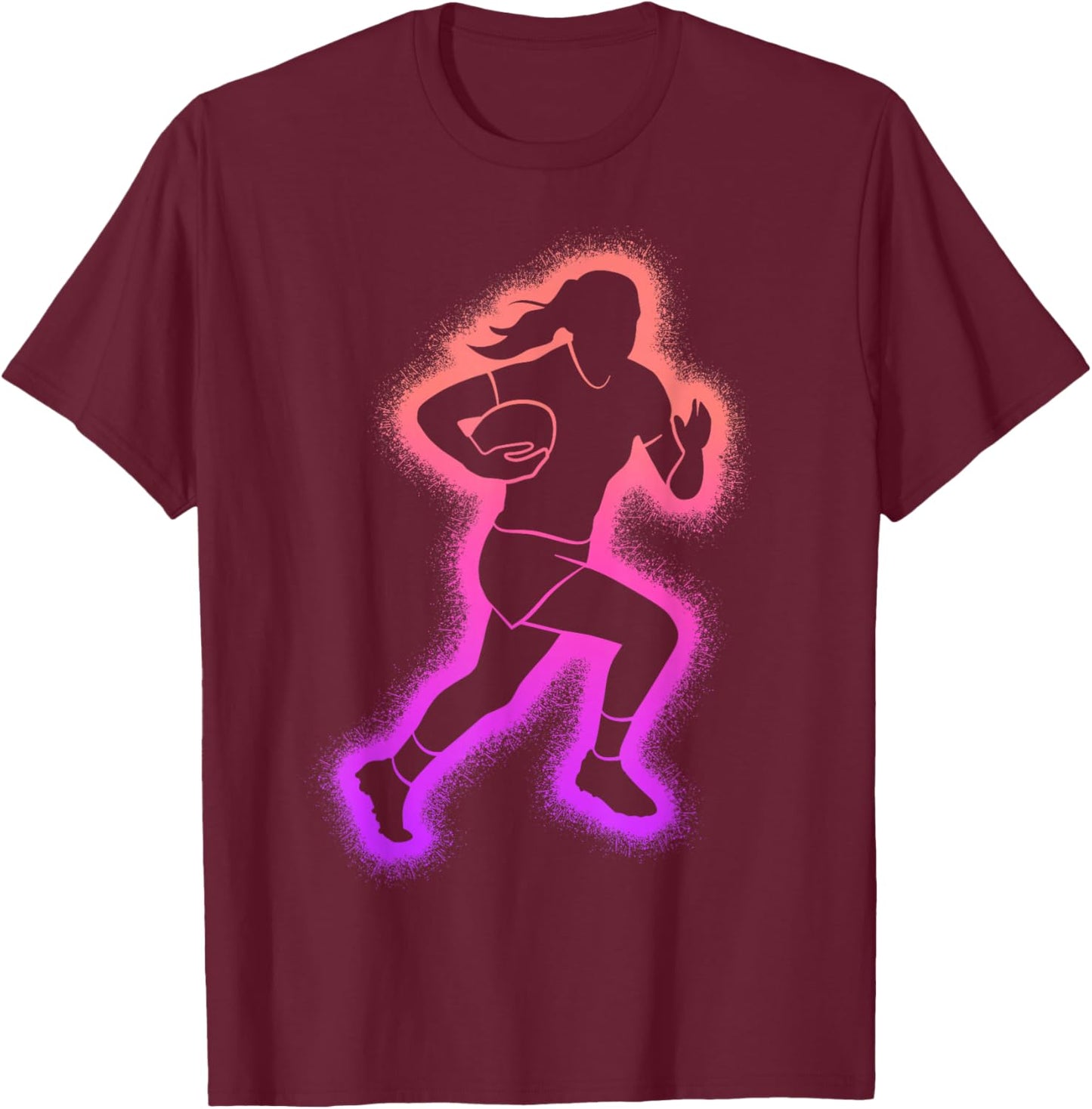 Rugby Kids Women Girls Rugby Player T-Shirt - T-Shirt | Maroon