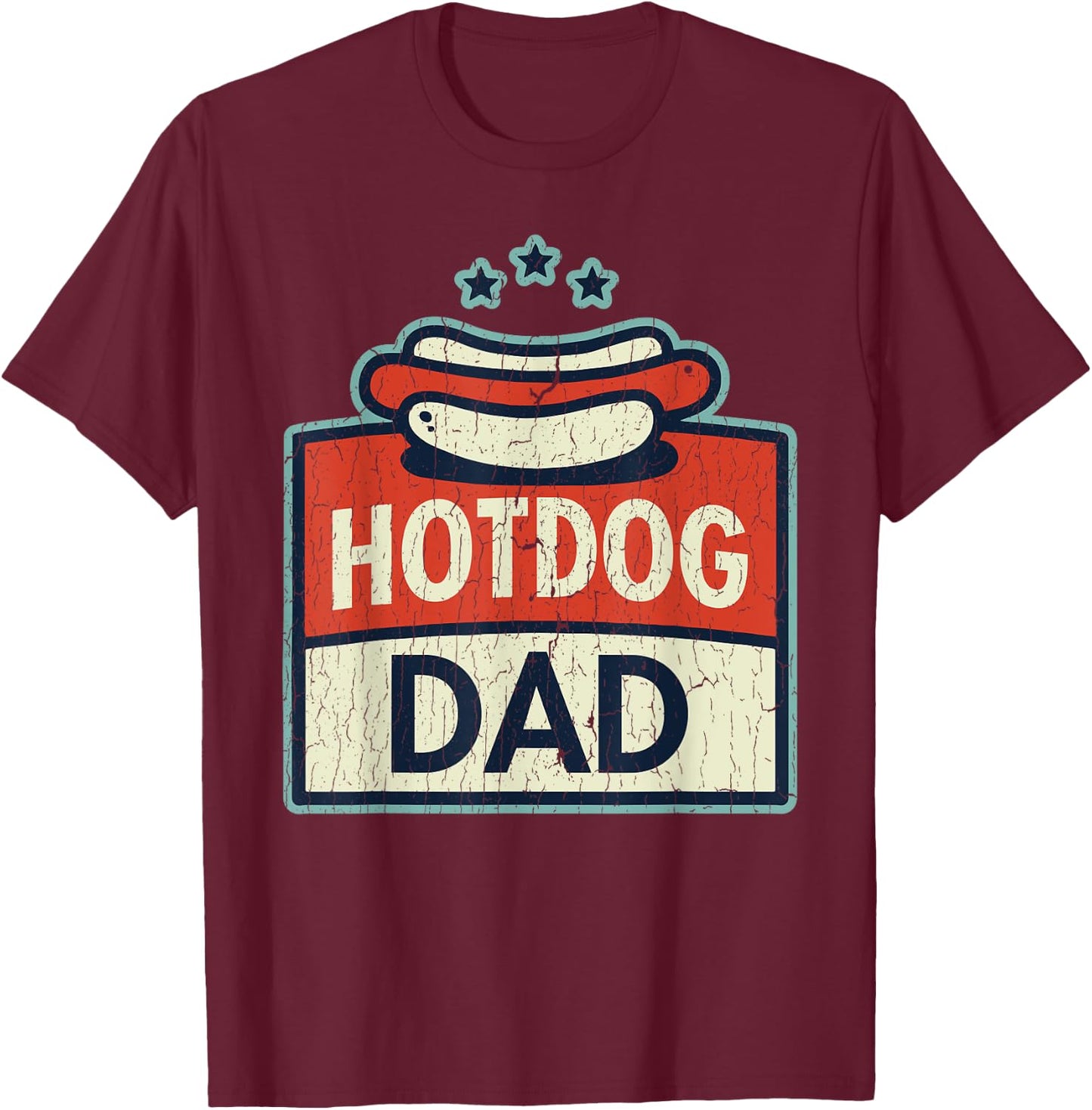 Funny Hotdog Dad Hot Dog Outfit Clothes Gift Father T-Shirt - T-Shirt | Maroon