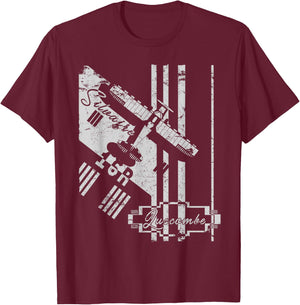 Luscombe Silvaire 8A Art Deco Vintage Aircraft Pilot T-Shirt - T-Shirt | Maroon