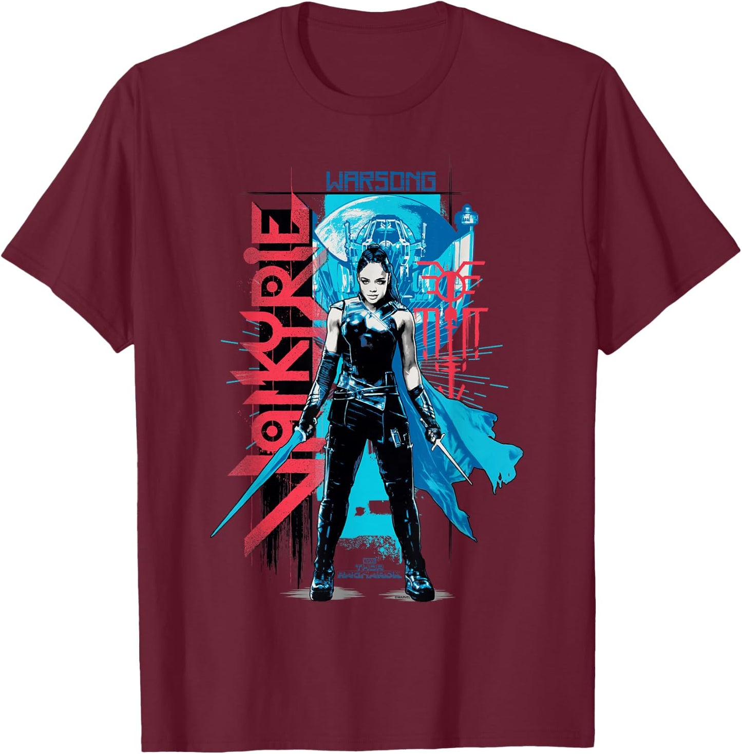 Marvel Thor Ragnarok Valkyrie Warsong Heroine T-Shirt - T-Shirt | Maroon
