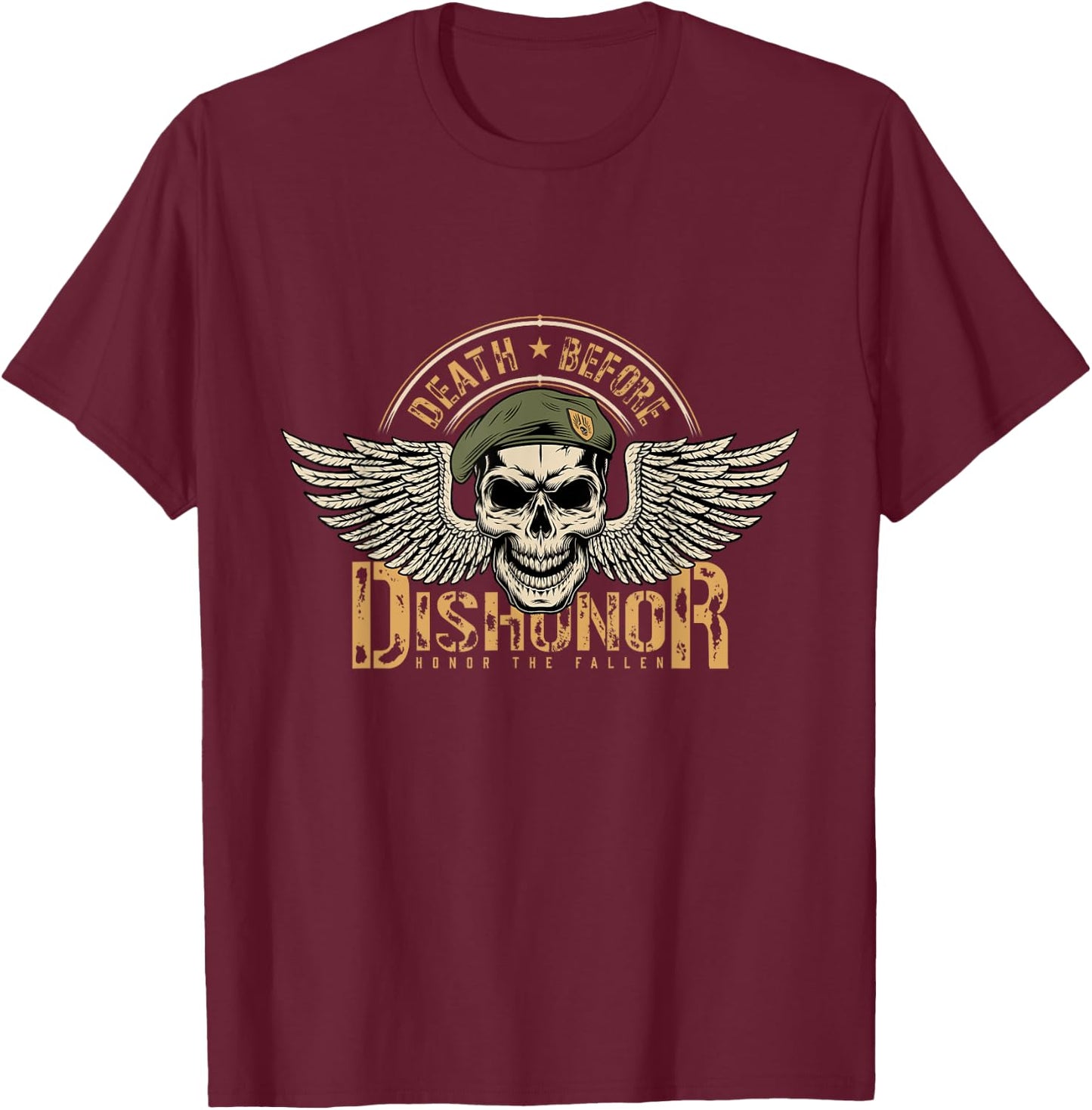 Death vs. Dishonor - Green Beret Special Forces USAF T-Shirt - T-Shirt | Maroon