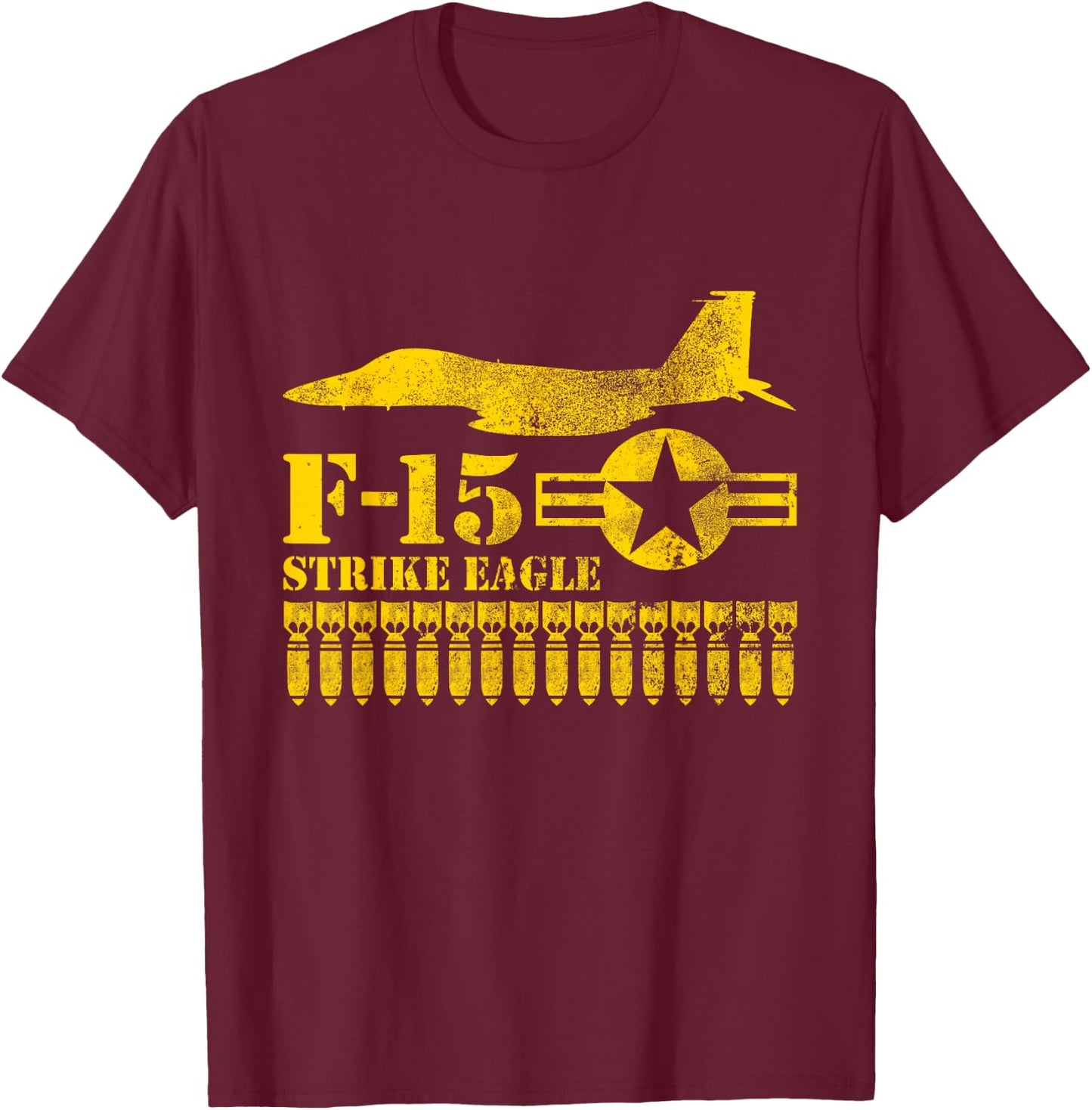 F-15 Strike Eagle Air Force T shirt T-Shirt - T-Shirt | Maroon
