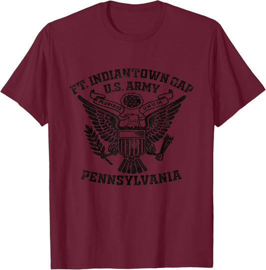 Fort Indiantown Gap US Military Base Pennsylvania PA Veteran T-Shirt - T-Shirt | Maroon