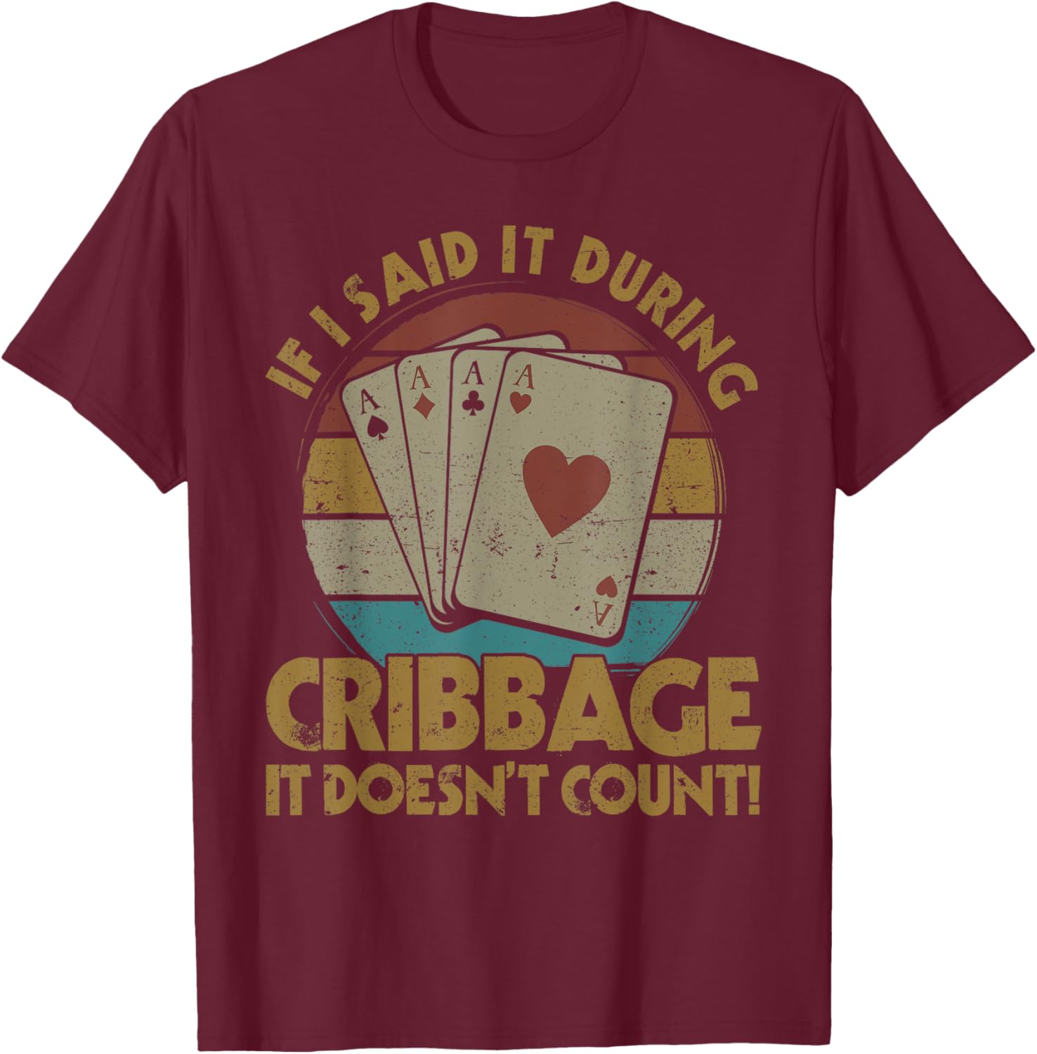 Cribbage Board Game Funny Cribbage Player T-Shirt - T-Shirt | Maroon