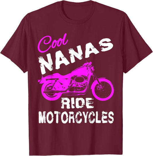 Cool Grandma Nana GiGi Rides Motorcycle T-Shirt - T-Shirt | Maroon