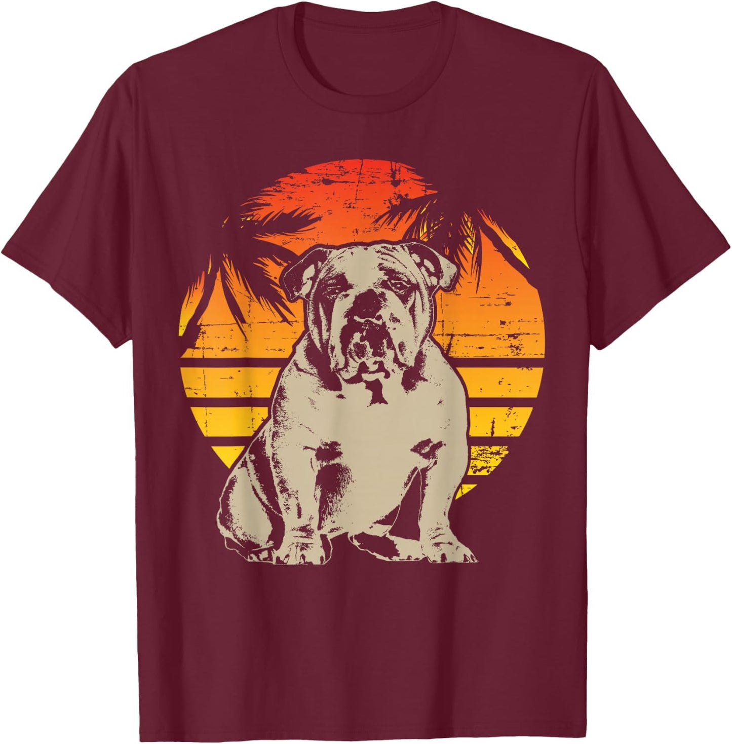 English Bulldog British Bulldog T-Shirt - T-Shirt | Maroon