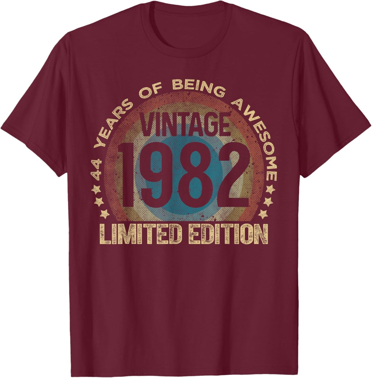 44 Year Old Gifts Vintage 1982 Limited Edition 44th Birthday T-Shirt - T-Shirt | Maroon