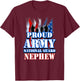 USA Flag Proud Army National Guard Nephew Kids Men T-Shirt - T-Shirt | Maroon