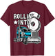 Rollin into 6 Big Rig Semi-Trailer Truck 6th Birthday Gift T-Shirt - T-Shirt | Maroon