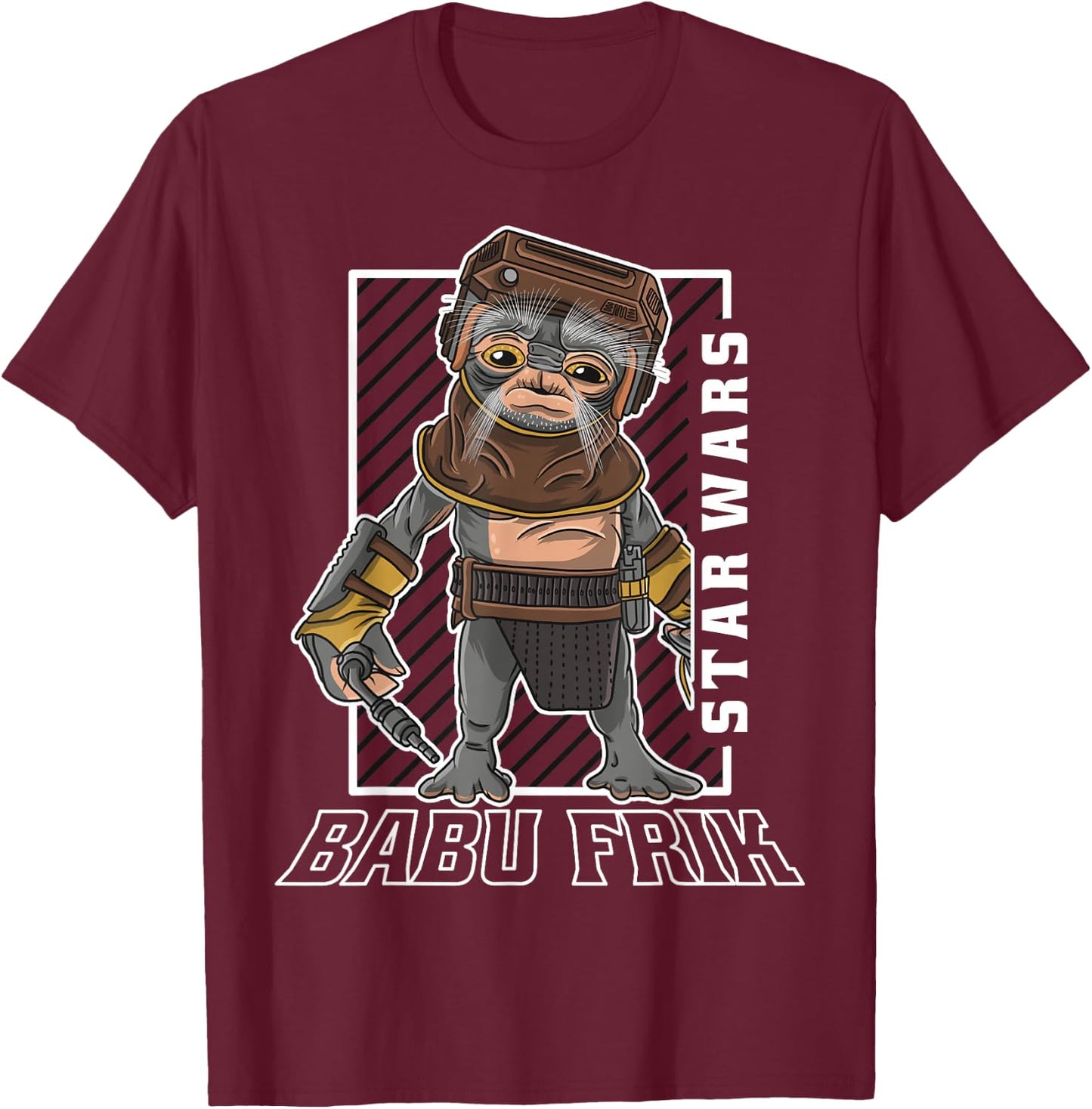 Star Wars The Rise Of Skywalker Babu Frik Portrait T-Shirt - T-Shirt | Maroon