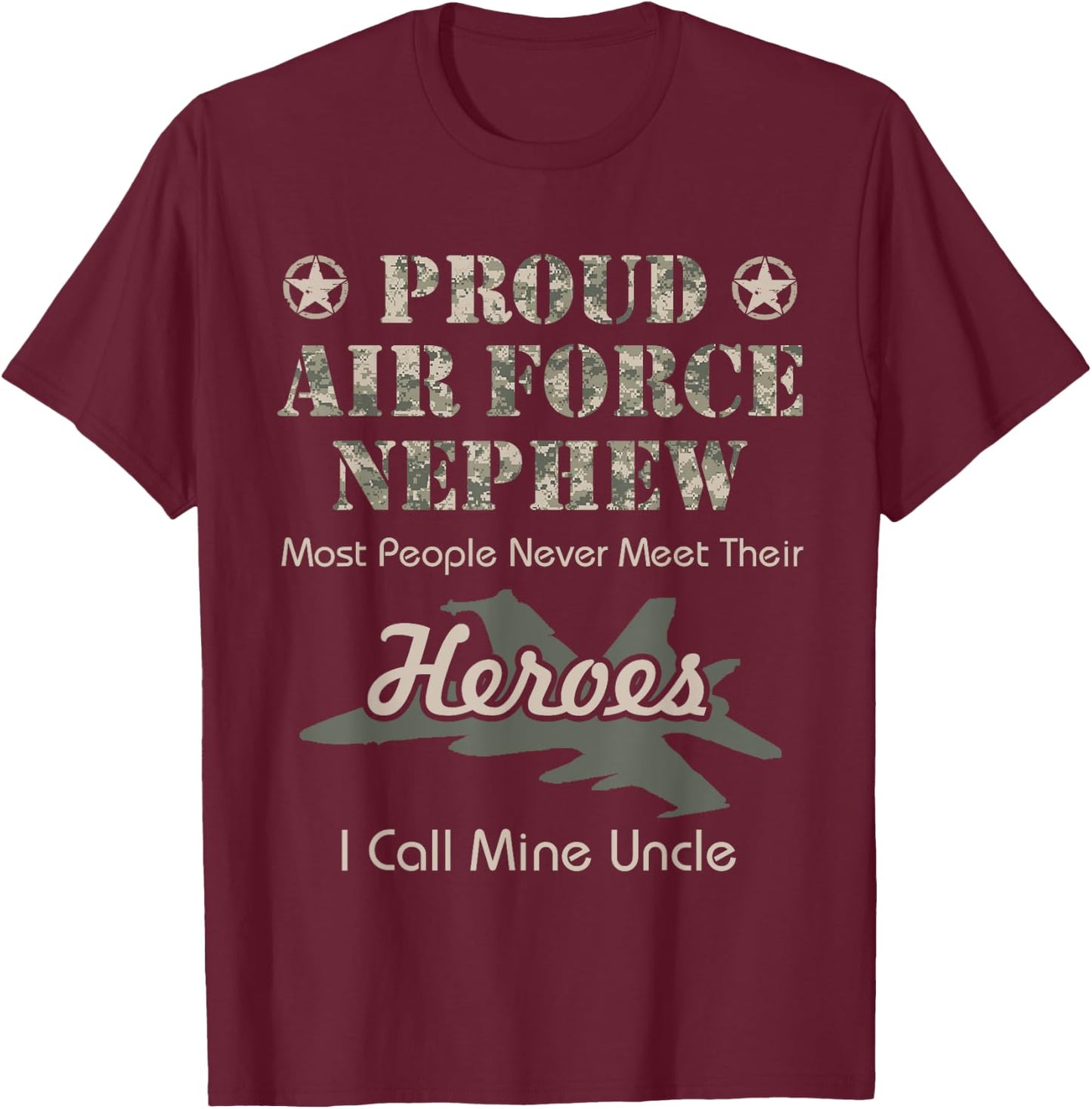 Proud Air Force Nephew T-Shirt - T-Shirt | Maroon