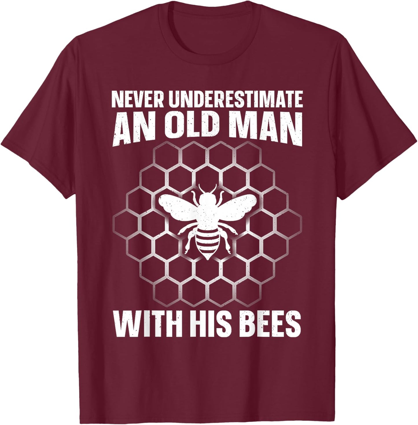 Beekeeping Art Dad Grandpa Bee Apiary Beekeeper T-Shirt - T-Shirt | Maroon