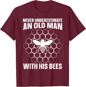 Beekeeping Art Dad Grandpa Bee Apiary Beekeeper T-Shirt - T-Shirt | Maroon