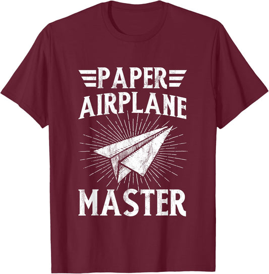Paper Airplane Master Classroom Teacher T-Shirt - T-Shirt | Maroon