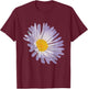Purple Aster Flower, Handpainted Style Graphic Daisy T-Shirt - T-Shirt | Maroon