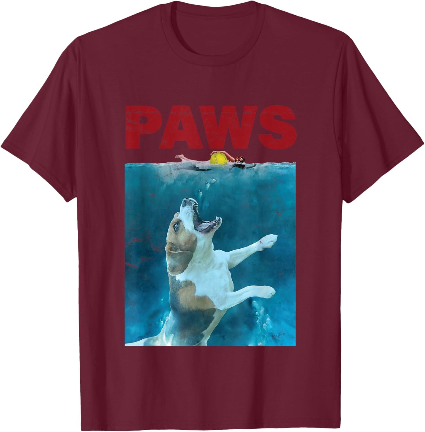 Funny Beagle | Underwater Dogs T-Shirt - T-Shirt | Maroon