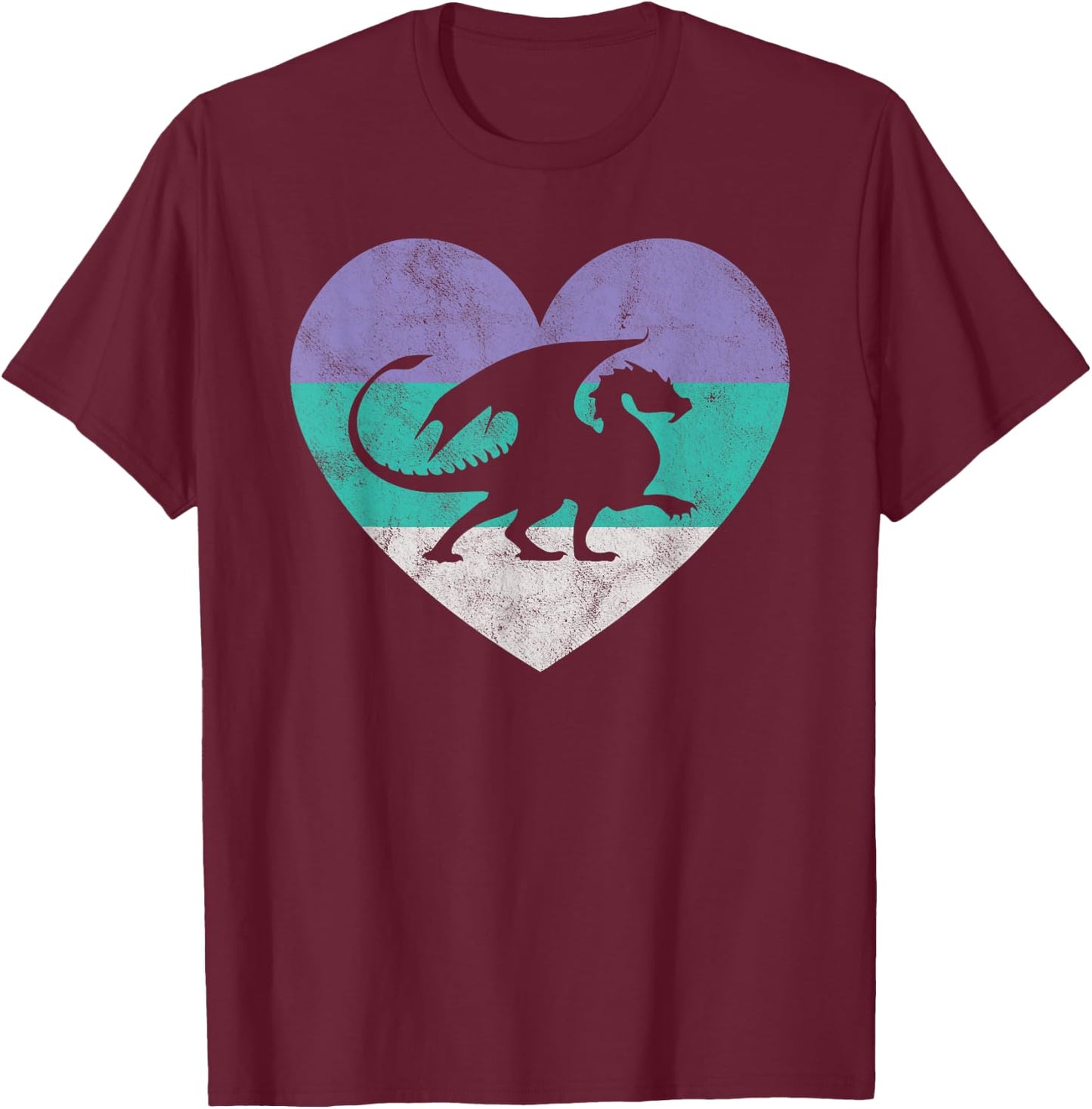 Dragon Gift Shirt & Girls Retro Cute T-Shirt - T-Shirt | Maroon
