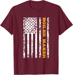 Boiler Maker USA Flag Gift Women Men T-Shirt - T-Shirt | Maroon