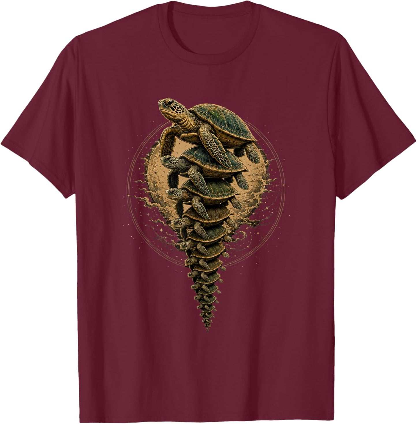 Turtles All The Way Down Scientific Cosmology Free Will T-Shirt - T-Shirt | Maroon