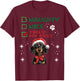 Cute Dachshund Wiener Doxie dog Dog Christmas Naughty Nice T-Shirt - T-Shirt | Maroon