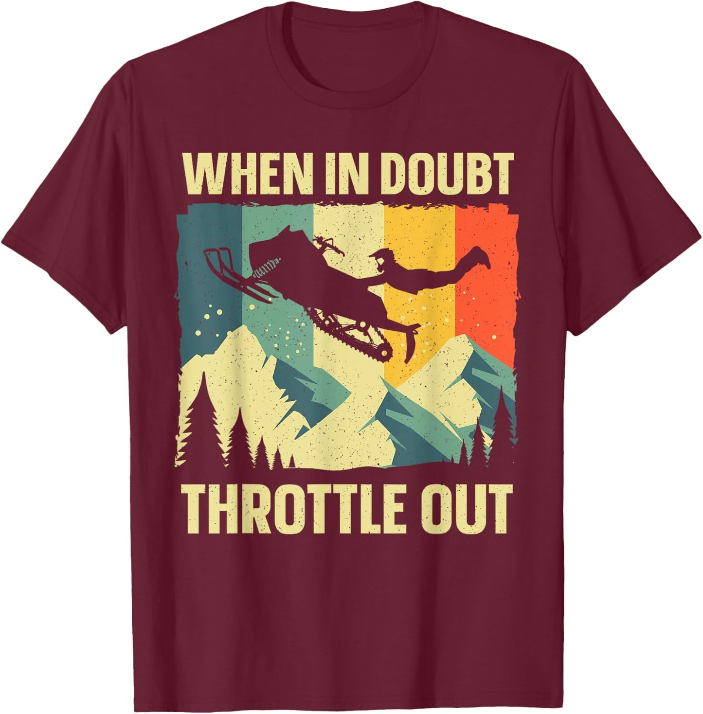 Cool Snowmobile Art Women Kids Snowmobile Lovers T-Shirt - T-Shirt | Maroon