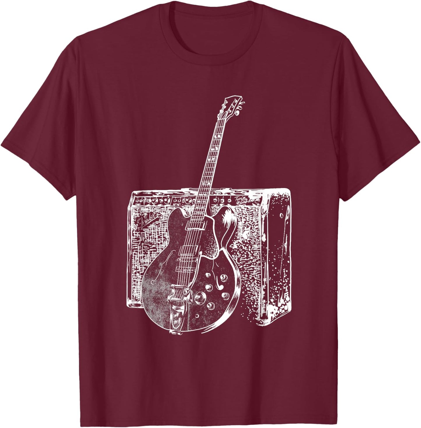 Legendary Electric Blues Guitar And Amp Musician T-Shirt - T-Shirt | Maroon