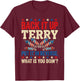 Back it Up Terry Put It in Reverse July 4th Fireworks Terry T-Shirt - T-Shirt | Maroon
