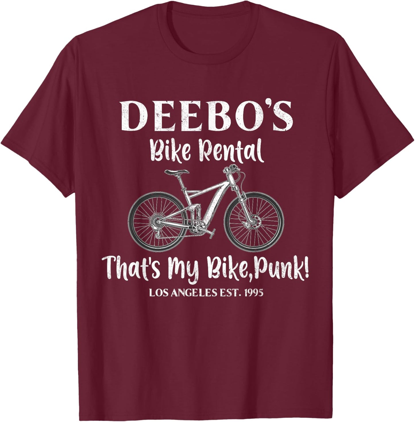 Deebo Bike Rental That's My Bike Punk Small T-Shirt - T-Shirt | Maroon