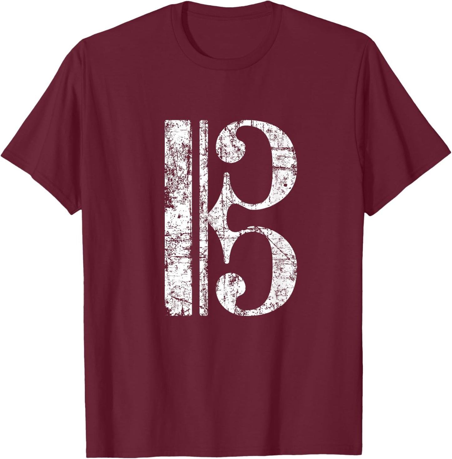 C-Clef (Vintage White) Viola Violist T-Shirt - T-Shirt | Maroon