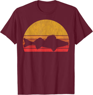 Walleye Fishing Retro Walleye Sauger Fisherman T-Shirt - T-Shirt | Maroon