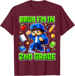 2nd Grade for Boys Back to School First Day Second Grade T-Shirt - T-Shirt | Maroon