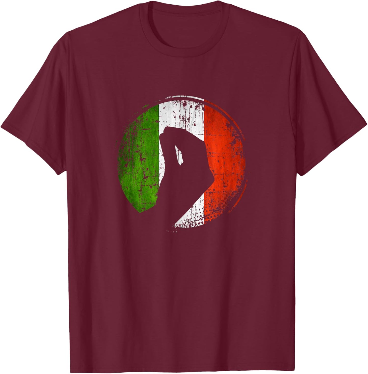 Italian Flag with Pointy Hand Gesture capeesh? Funny Gift T-Shirt - T-Shirt | Maroon