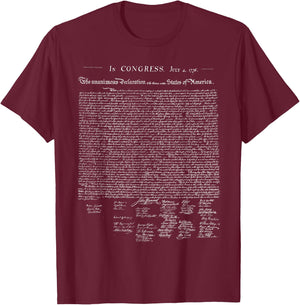 Kids Declaration Of Independence Full Text 6 Olive T-Shirt - T-Shirt | Maroon