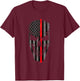 Thin Red Line Firefighter American Flag Skull T-Shirt - T-Shirt | Maroon