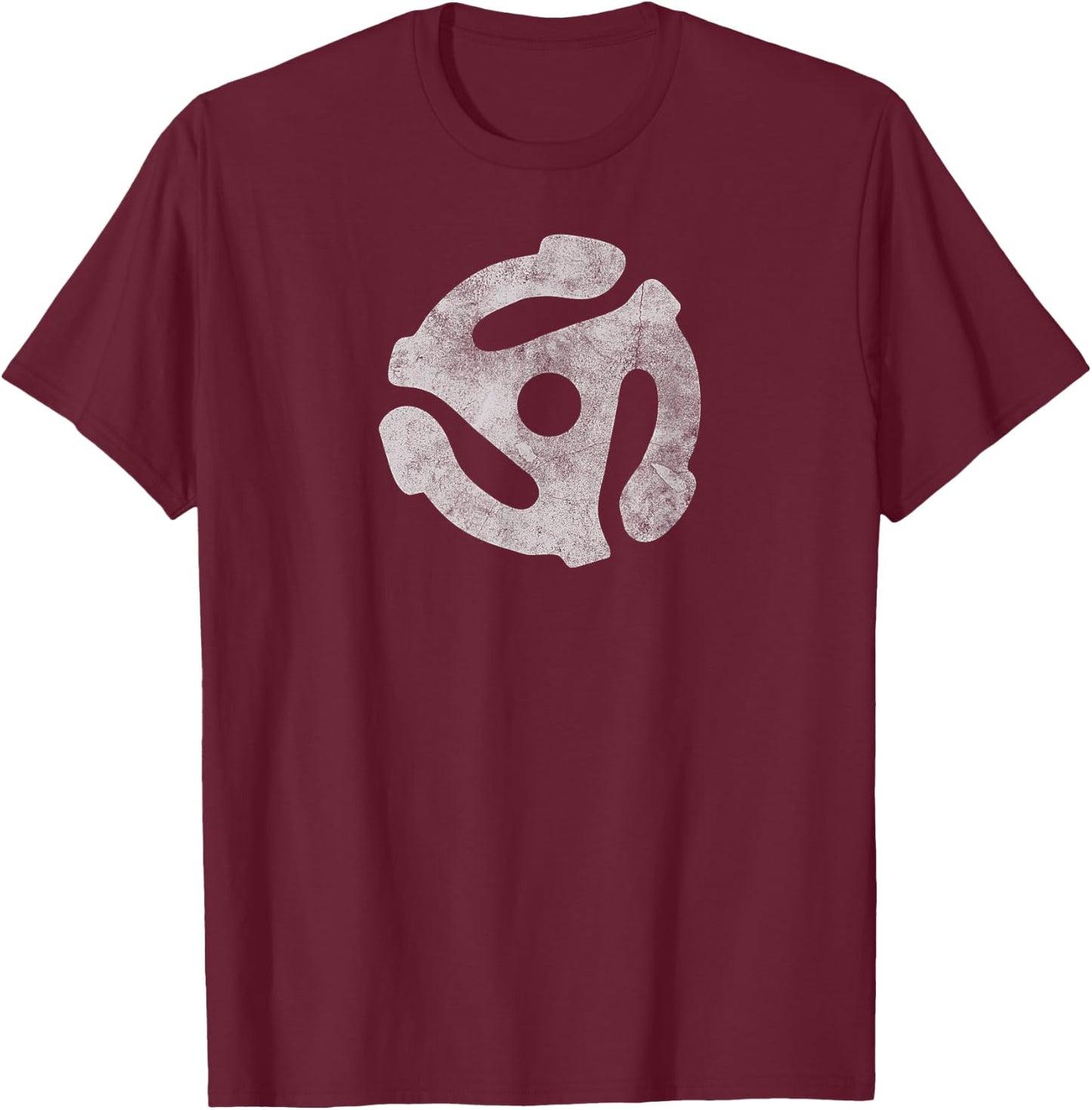 Vintage 45 RPM Adapter T-Shirt - T-Shirt | Maroon