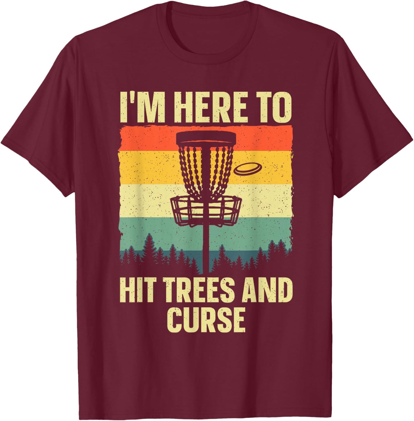 Best Disc Golf Art Women Kids Disc Golfer Disc Golf T-Shirt - T-Shirt | Maroon
